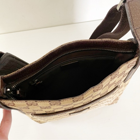 Gucci brown monogram canvas leather trim small shoulder bag - Picture 9 of 15